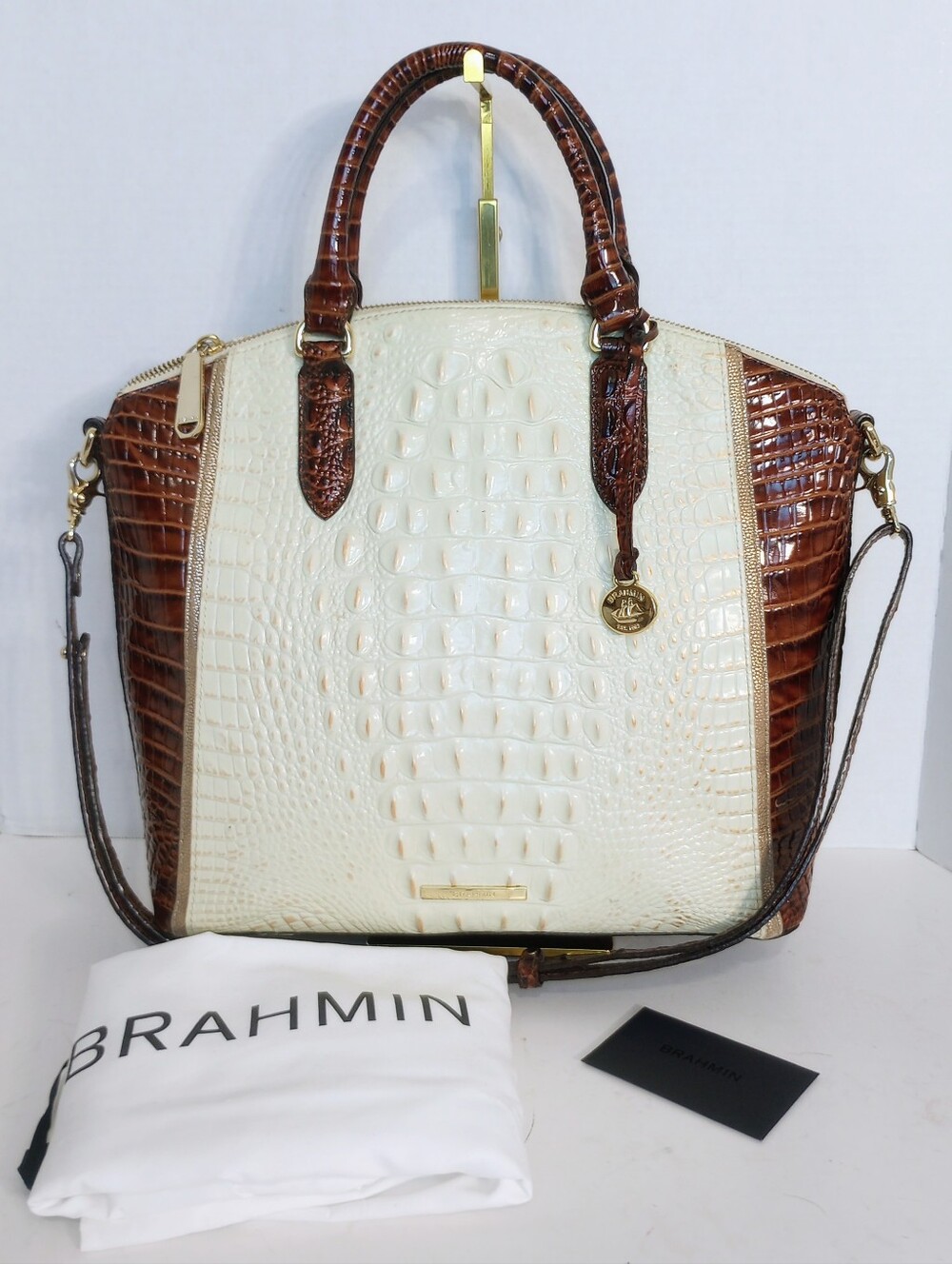 Brahmin Duxbury Crystal Dashwood Croc Embossed Leather Crossbody Satchel